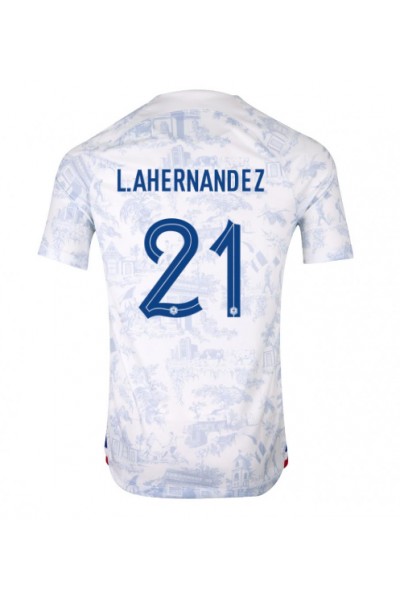 Frankrijk Lucas Hernandez #21 Voetbaltruitje Uit tenue WK 2022 Korte Mouw